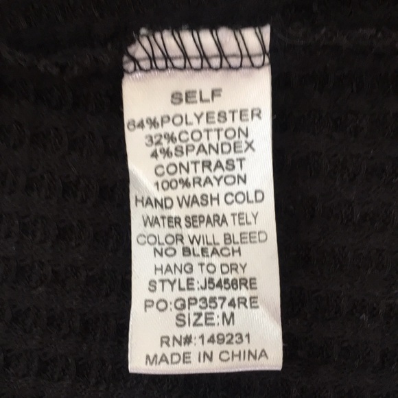 NWOT Kori Boho Waffle Knit Fabric Inset Balloon Sleeve Top, size Medium ❤️ - Picture 9 of 15